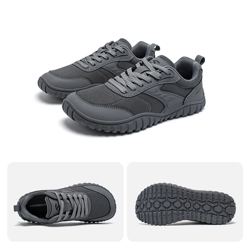 HOBIBEAR Minimalist Wide Toe Shoes Mens Womens Artificial Leather Running Sneakers Lace Up Lightweight Breathable Walking Shoes - Buy online at  Vibe In Cart.