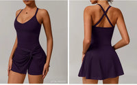 VITALINOVO Womens Tennis Dress with Shorts Underneath Workout Dress with Built-in Bra Deep V Neck Athletic Dresses Golf Dress - Buy online at  Vibe In Cart.