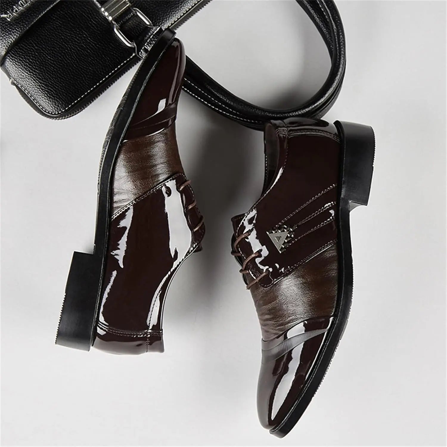 Mens Lace Up Dress Shoes Modern Formal Business Casual Office Suit Tuxedo Patent Leather Oxford Shoes - Buy online at  Vibe In Cart.