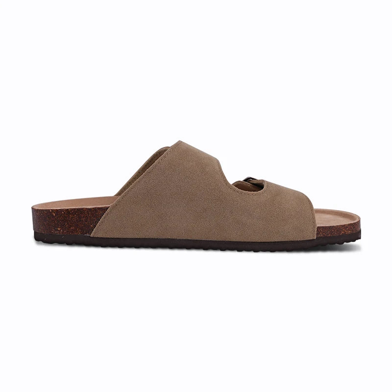 Men's Arch Support Slides Sandals With Adjustable Buckle