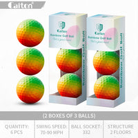 Soft Rainbow Golf Balls for Practice, 3 or 6 Pack