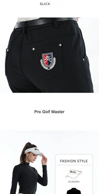 Women's Winter Fleece Golf Pants Thicken Windproof Slim Full Length