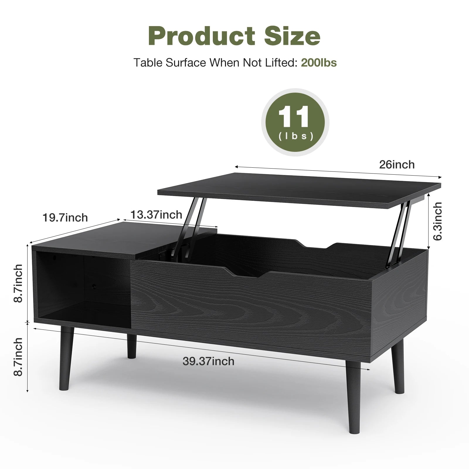 JHK Lift Top Coffee Tables For Living Room 39.37"x19.7" Desk Tea Wood Dining Tables Adjustable Storage Shelf Easy Lift Or Lower - Buy online at  Vibe In Cart.