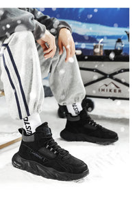 New autumn and winter high top and plush thick cotton shoes for men, casual, non slip, thick soled, cold resistant, warm cotton - Buy online at  Vibe In Cart.