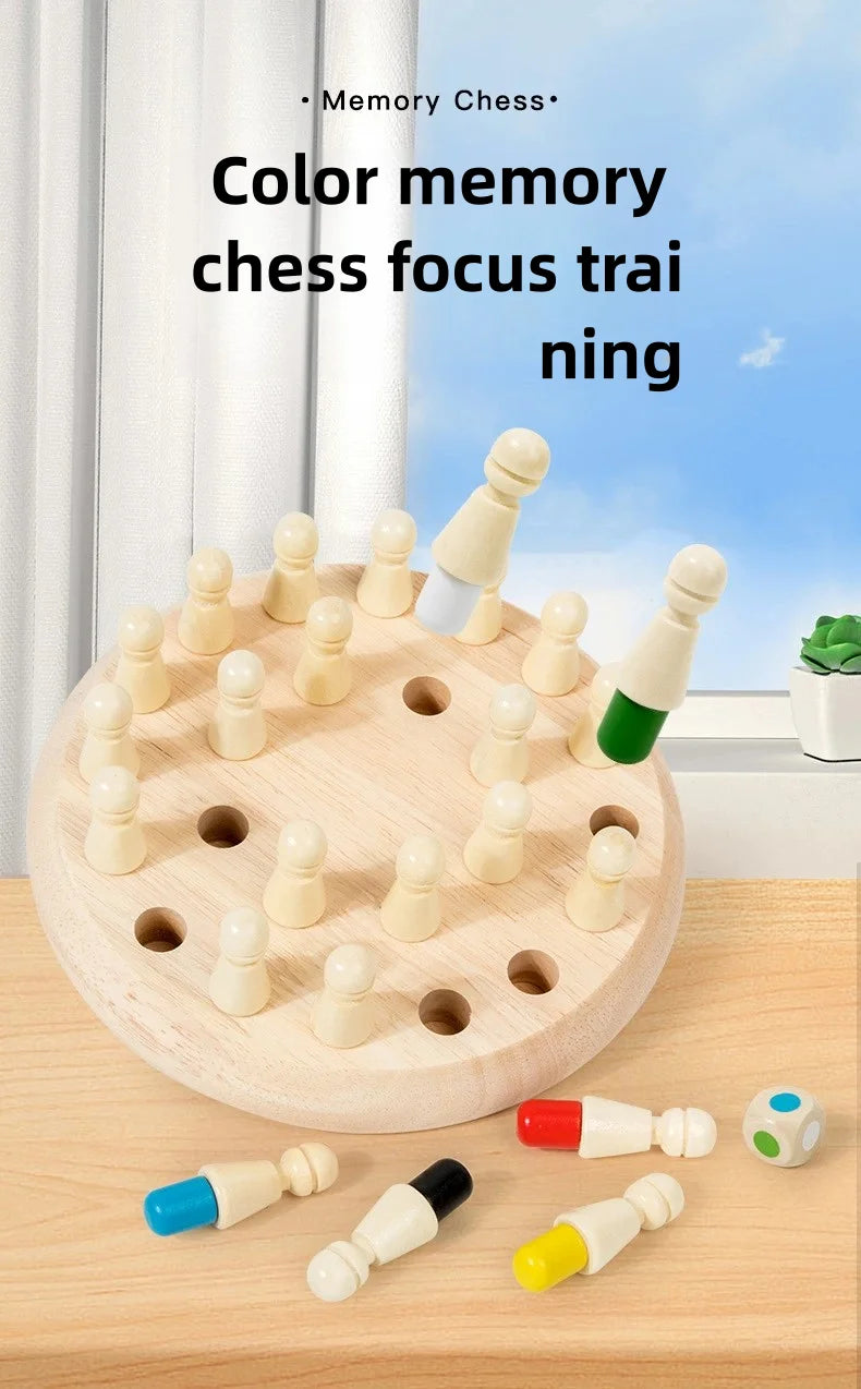 Wooden Memory Match Stick Chess Color Game Board Puzzles Montessori Educational Toy Cognitive Ability Learning Toys For Children