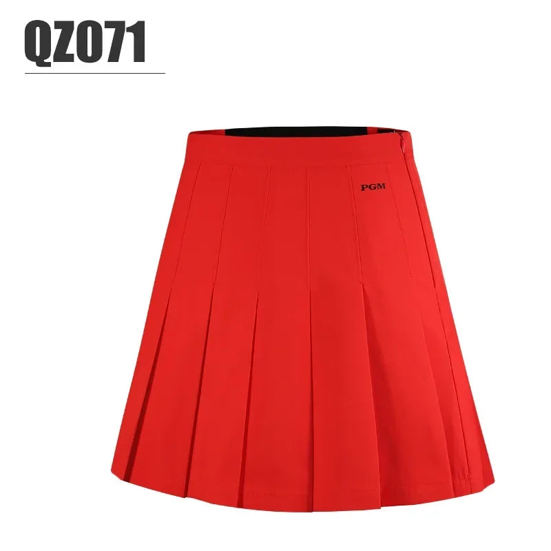 Pgm Women Pleated Skirt High Waist Golf Mini Skirts with Shorts Girl Basic Casual Skorts Lady A-line Korean Sportswear XS-XL