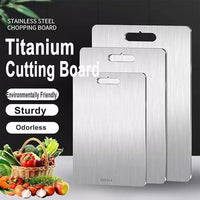 Titanium Cutting Boards for Kitchen Stainless Board 304 Steel Thickened Double Sided Food Grade Portable Fruit Meat Chopping - Buy online at  Vibe In Cart.