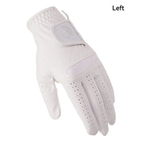 Men's 1-Piece White Fiber Cloth Golf Gloves for Left or Right Hand