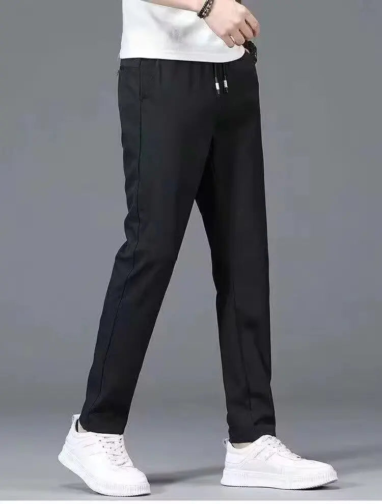 Summer  Breathable Ice Silk Casual Pants Large Size Straight Versatile Comfortable Thin Quick-drying Men's Drawstring Sweatpants - Buy online at  Vibe In Cart.