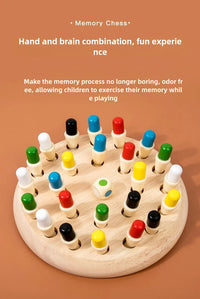 Wooden Memory Match Stick Chess Color Game Board Puzzles Montessori Educational Toy Cognitive Ability Learning Toys For Children