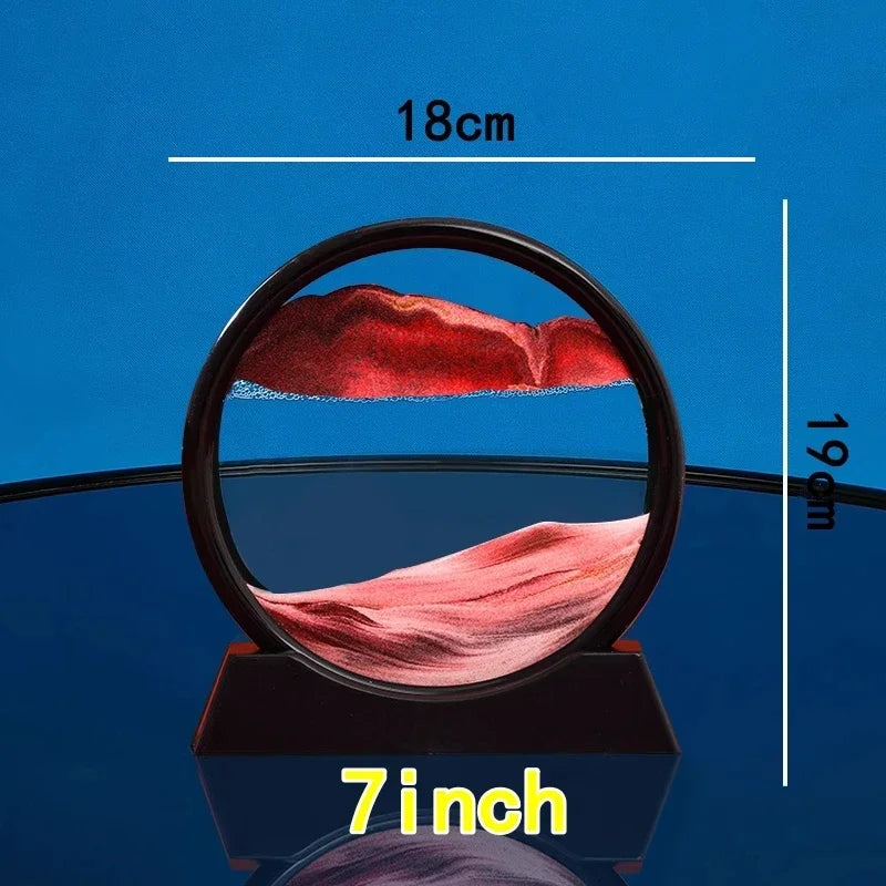 3D Moving Sand Art Picture Round Glass Deep Sea Sandscape Hourglass Quicksand Craft Flowing Sand Painting Office Home Decor Gift - Buy online at  Vibe In Cart.