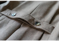 Men's Long Double Breasted Green Overcoat for Autumn and Winter