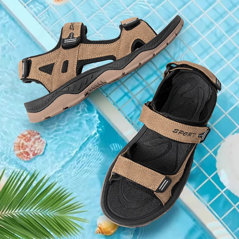 Summer Men' Sandals Breathable Outdoor Men's Casual Sandalies Shoes Fashion Beach Slippers Size 40-46 - Buy online at  Vibe In Cart.