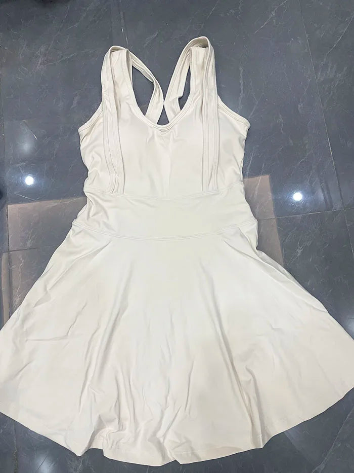 Tennis Dress Female Sleeveless Sport Suits Training Running Fitness Short Skorts Golf Badminton Tracksuits Padded Yoga Skirts - Buy online at  Vibe In Cart.