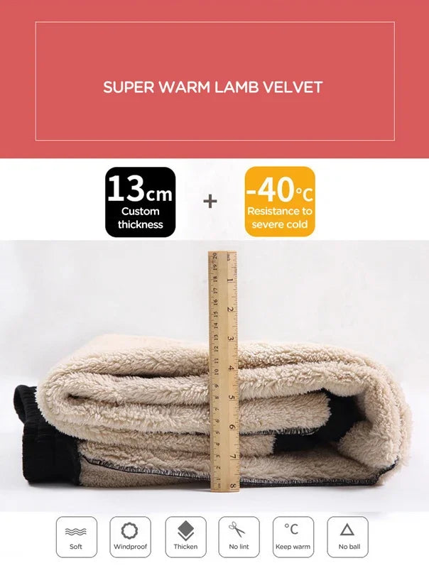 Women's Drawstring Thick Warm Polyester Winter Sports Pants