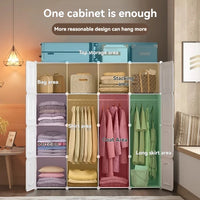 1pc/New Wardrobe Simple Cloth Wardrobe Clothes Storage Cabinet Rental House Plastic Assembly Dormitory Fabric Wardrobe Cabinet - Buy online at  Vibe In Cart.