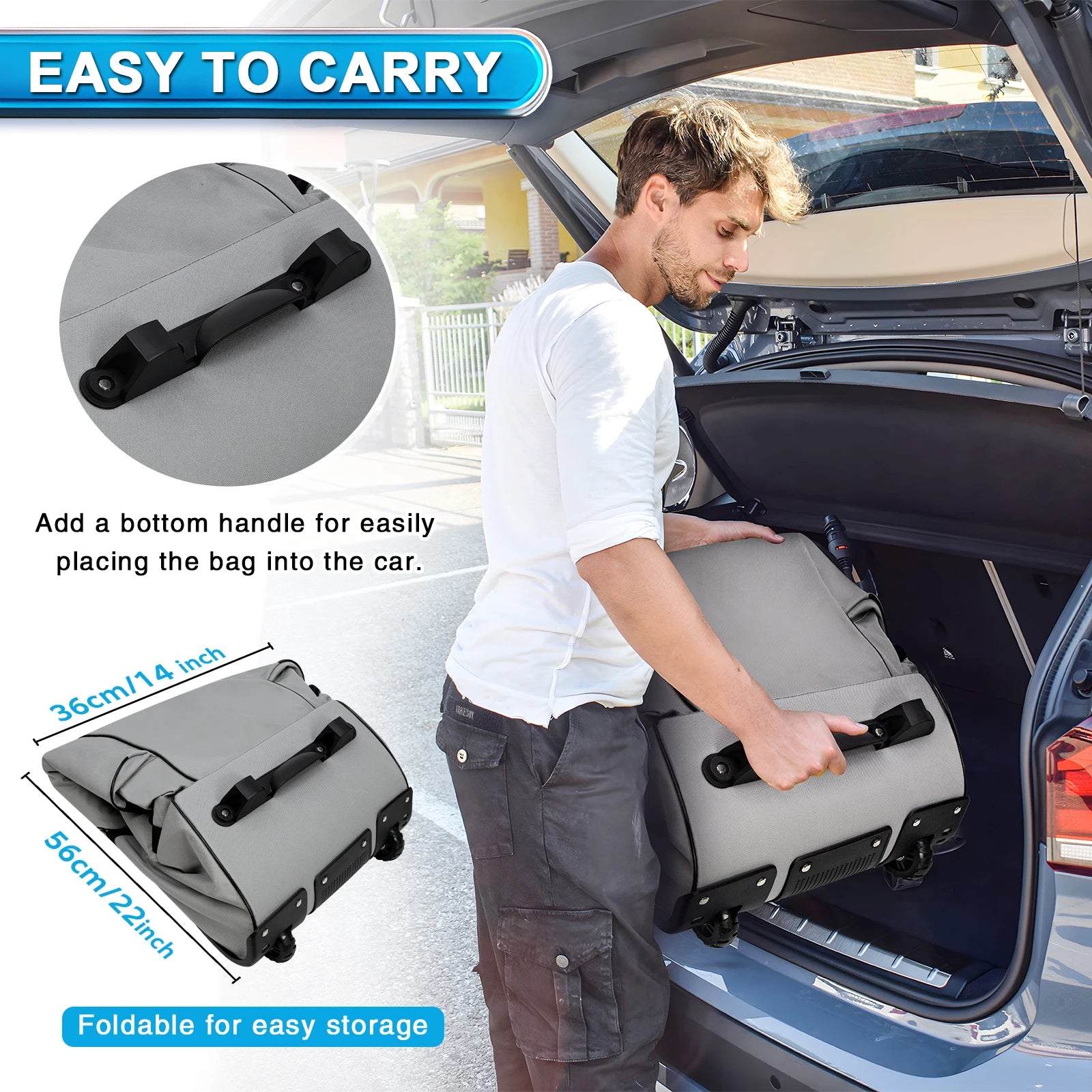 Golf Travel Bag Heavy Duty With Wheels 900D Polyester Foldable