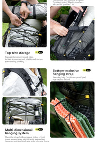 BISINNA Camping Backpack 25+10L Ultralight Travel Bag for Men Women Large Capacity Outdoor Sports Climbing Hiking Backpack - Buy online at  Vibe In Cart.