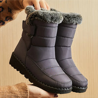 Women's Mid-Calf Snow Boots with Low Wedge Heel and Plush Insole