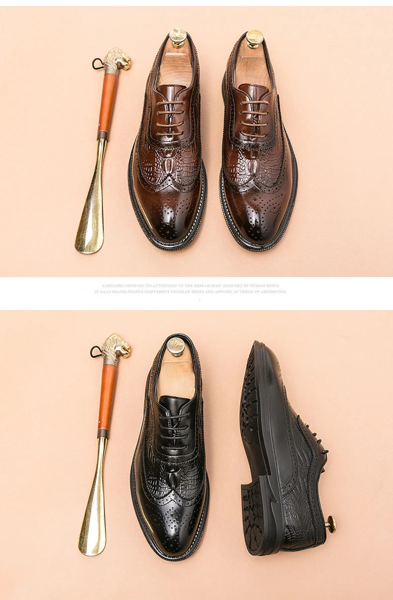 Men Suit Casual Shoes Luxury Men Brogue Dress Shoes Formal Business Leather Shoes Men Brown Wedding Italian Banquet Shoe Size 46 - Buy online at  Vibe In Cart.