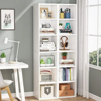 new70.9 Inch Tall Narrow Bookcase, Modern White Corner Bookcase with Storage, 6 Tier Cube Display Shelves for Home Office - Buy online at  Vibe In Cart.