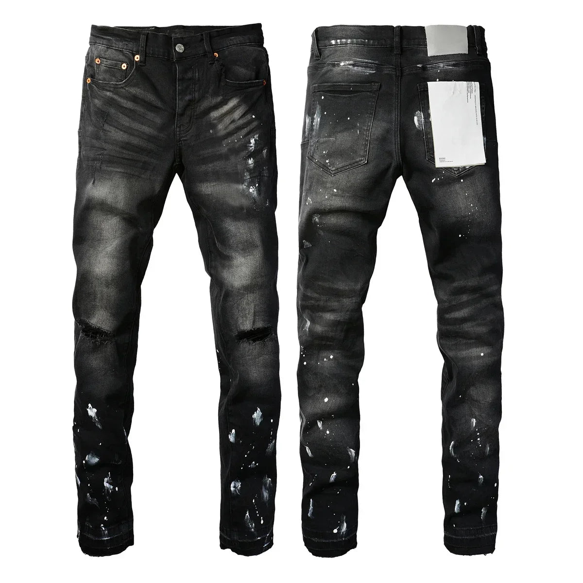 Men's High Purple USA Stretch Skinny Jeans Pants Color Distressed Black Streetwear Button Fly Ripped Jeans - Buy online at  Vibe In Cart.