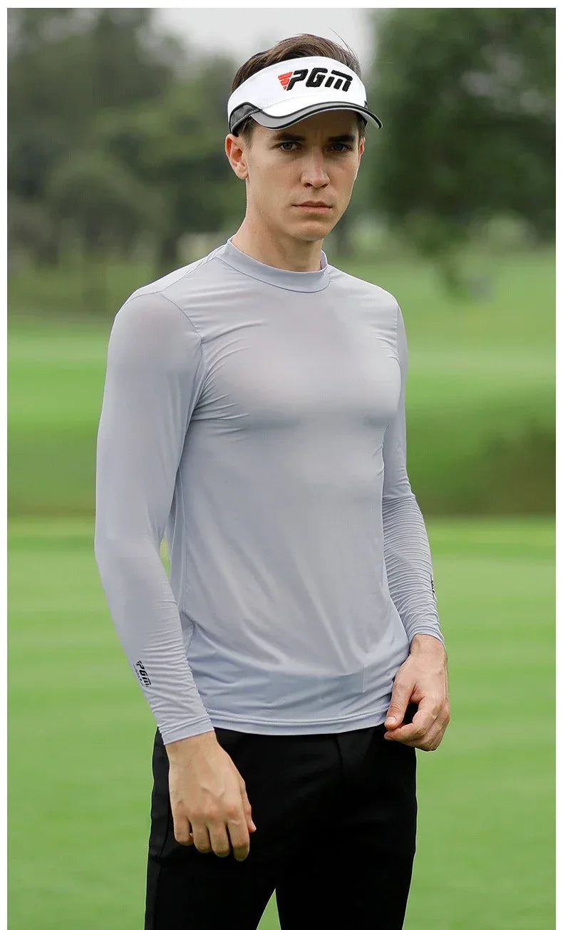 PGM Mens Sun Protection Golf Shirt Underwear Long Sleeve Golf Shirt Cooling Ice Silk T-shirts Anti-UV Soft Golf Apparel For Men - Buy online at  Vibe In Cart.