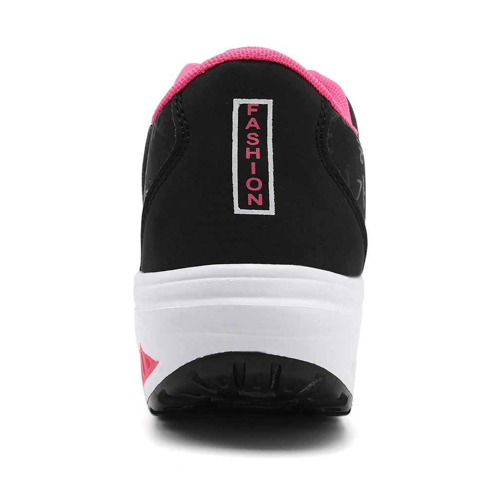 Ladies Casual Sports Shoes Breathable Comfortable Wedge Heel Thick Sole Sneakers Lace-up shoes - Buy online at  Vibe In Cart.