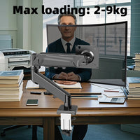 Adjustable Gas Spring Single Monitor Arm for 13-32 Inch Screens with Clamp Stand