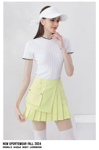 Golfist Golf New Style Short Pleated Skirt High Waist Asymmetrical Casual Gym Tennis Loose Mini Skirt With Shorts Golf Clothes