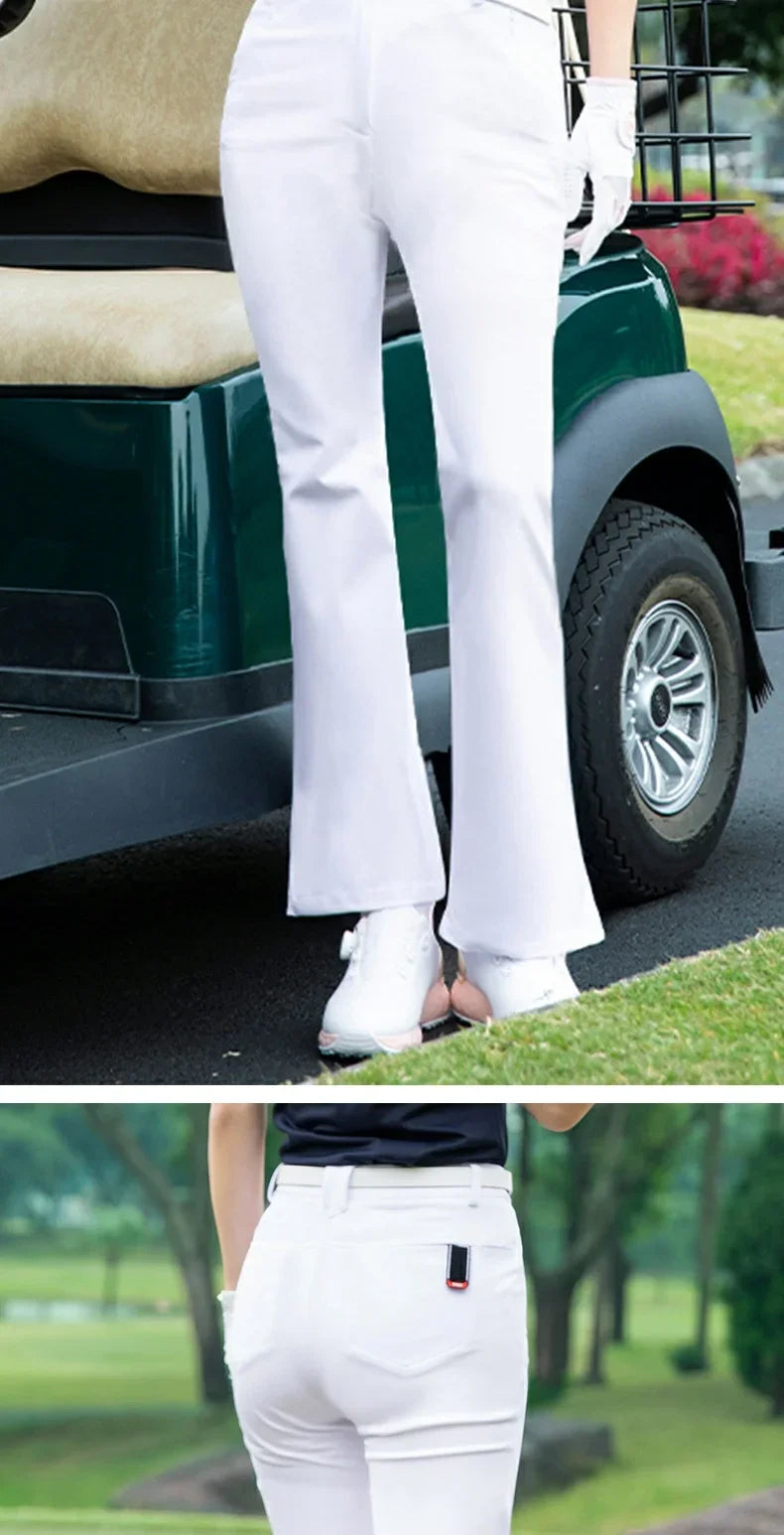 Pgm 2025 Spring Golf Clothing Women High Waist Golf Pants Korean Outdoor Sports Flared Trousers Female Elastic Slim Pants - Buy online at  Vibe In Cart.