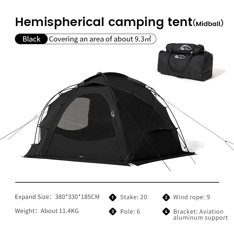 Waterproof Windproof Nylon Camping Dome Tent for 3-4 People