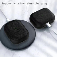 Leather Texture Protective Case for Wireless Earphones in TPU and Plastic