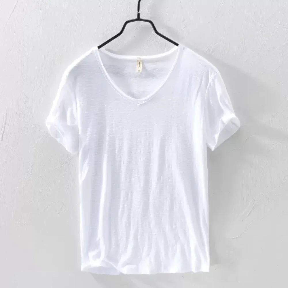 New Mens T Shirt Pure Color V Collar Short Sleeved Tops Tees Men T-Shirt 10colors slim Man T-Shirts Fitness For Male Clothes - Buy online at  Vibe In Cart.