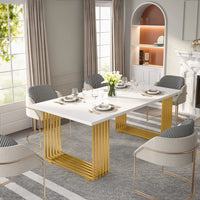 Tribesigns Modern Office Desk, 70.9" Wooden Computer Desk,Executive Desk with Gold Metal Legs, Large Workstation Home Office - Buy online at  Vibe In Cart.