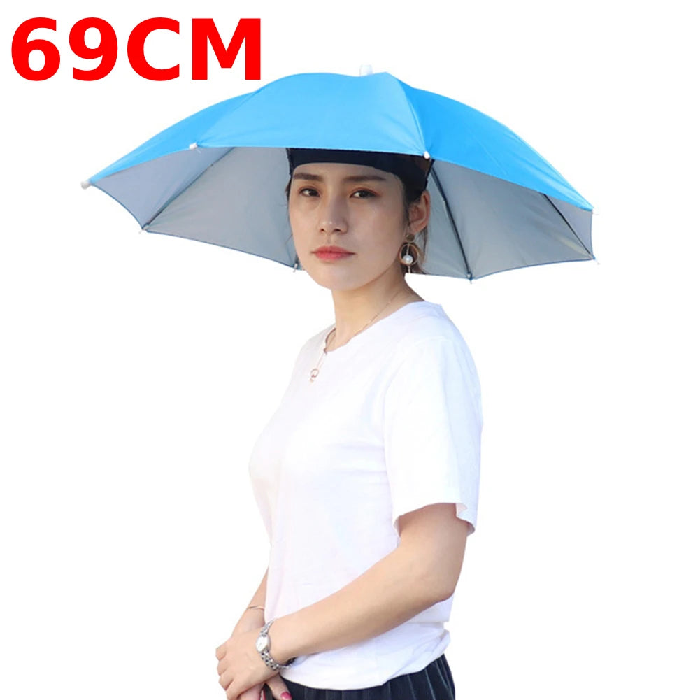 Portable Polyester Umbrella Hat for Fishing Anti-Rain Anti-Sun