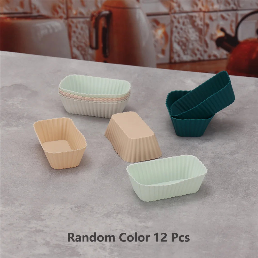 12pcs/Set Silicone Cake Mold Round Shaped Muffin Cupcake Baking Molds Kitchen Cooking Bakeware Maker DIY Cake Decorating Tools - Buy online at  Vibe In Cart.