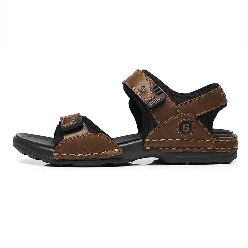 First-Layer Cowhide Men's Sports Sandals, Open-Toe Outdoor 防滑 Sandals, Casual Men's Shoes, Outdoor Fashion Beach Shoes, Li - Buy online at  Vibe In Cart.