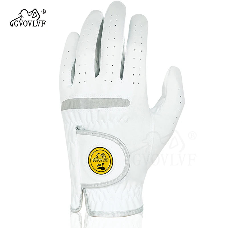 1pc Men Golf Glove Micro Soft Fabric Breathable Comfortable Fitting With Magnetic Marker Replaceable For Golfers White - Buy online at  Vibe In Cart.