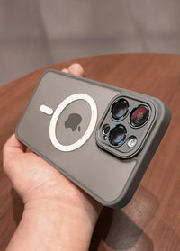 Titanium Ash Matte Translucent Magnetic Phone Case with Lens Protector