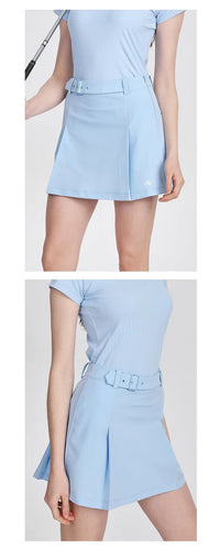 Azureway new golf skort women high-waisted thin skirts sports tennis quick drying skirts with safety shorts ladies golf clothes