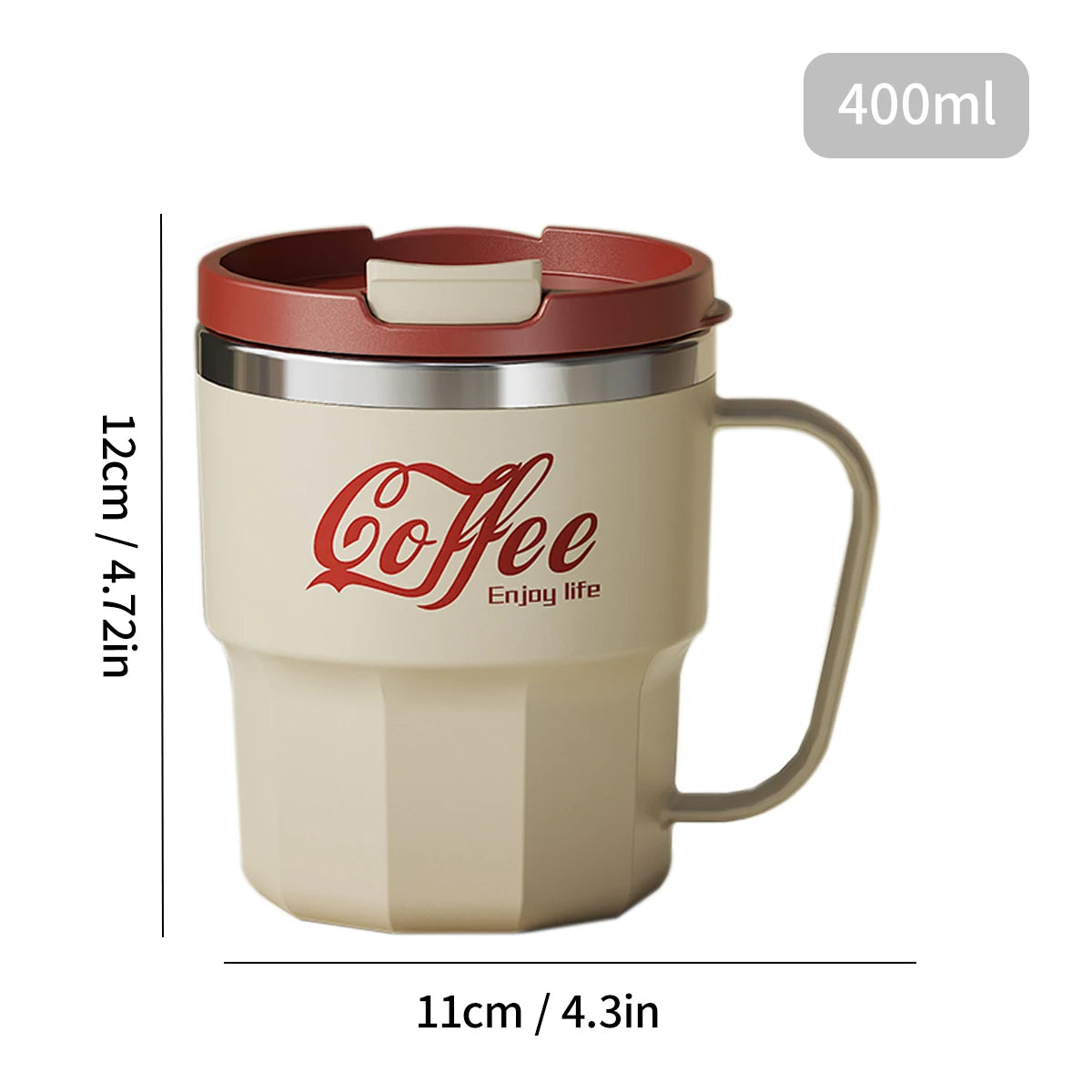 400ML Double Layer Coffee Mug 304 Stainless Steel Sealed Drinking Cup For Cold And Hot Water Insulated Milk Coffee Cup Drinkware - Buy online at  Vibe In Cart.