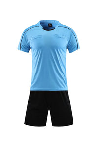 Men's Polyester Soccer Referee Jersey and Shorts Set