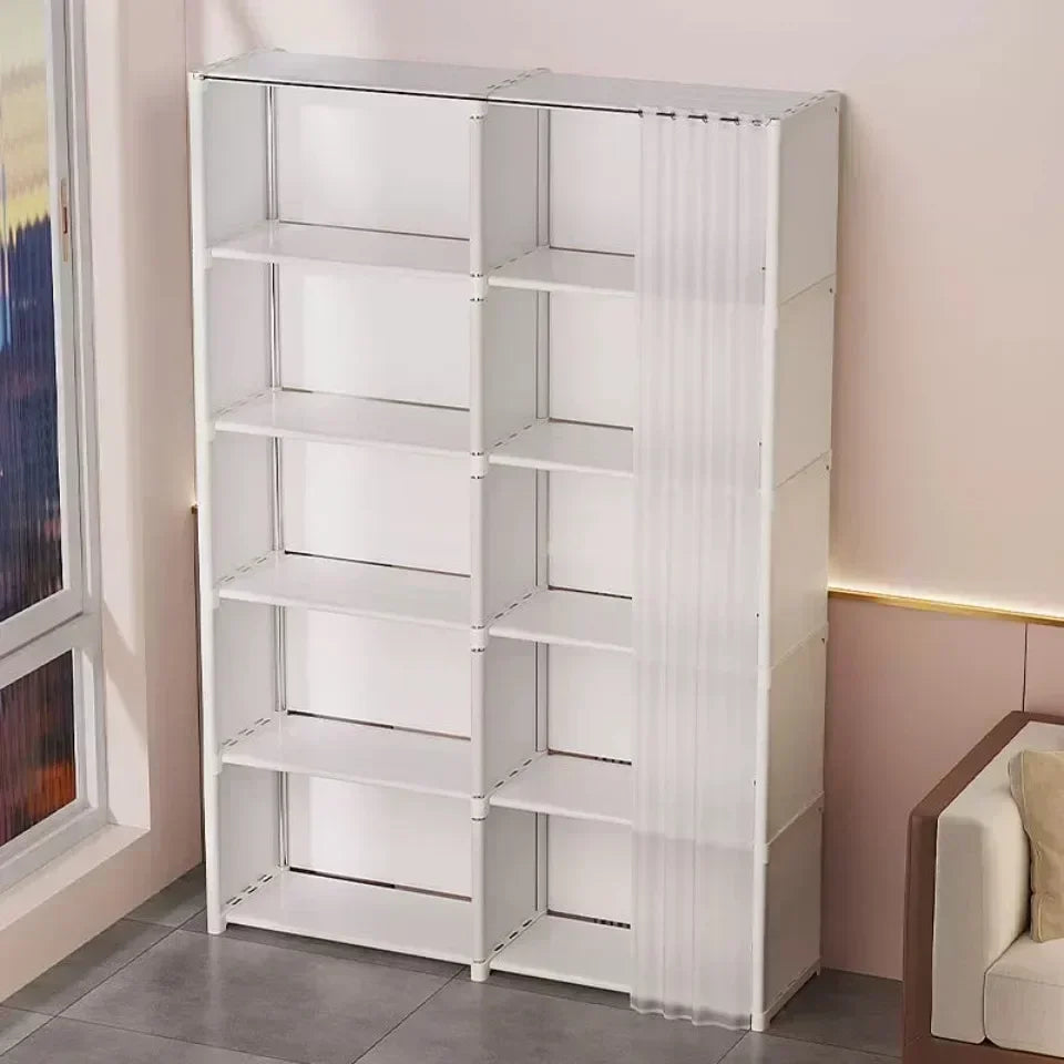 6/5 Layers Dustproof Wardrobe High Capacity Partition Bookshelf Bedroom Open Simple Assembly Storage Cabinet Bedroom Furniture - Buy online at  Vibe In Cart.
