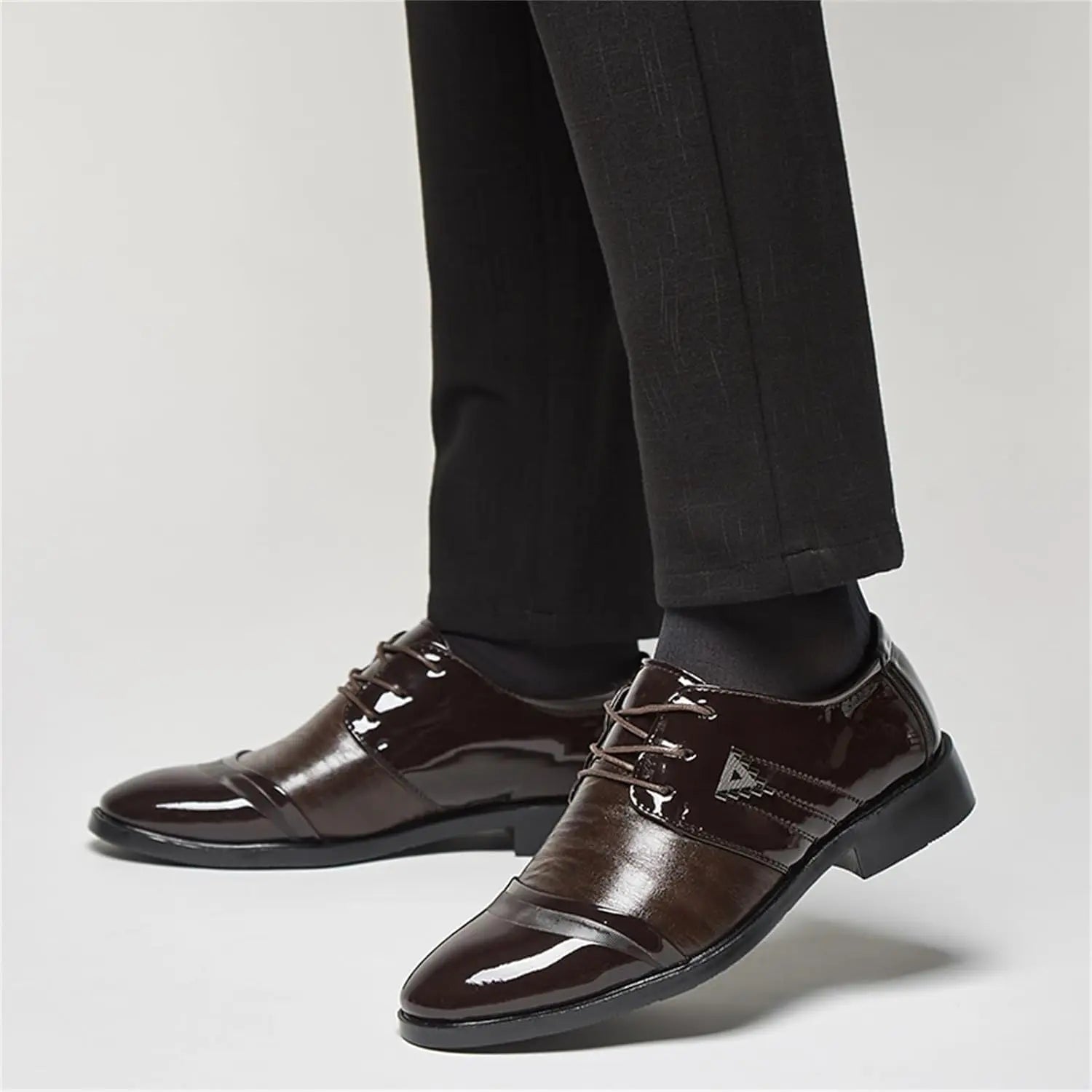 Mens Lace Up Dress Shoes Modern Formal Business Casual Office Suit Tuxedo Patent Leather Oxford Shoes - Buy online at  Vibe In Cart.