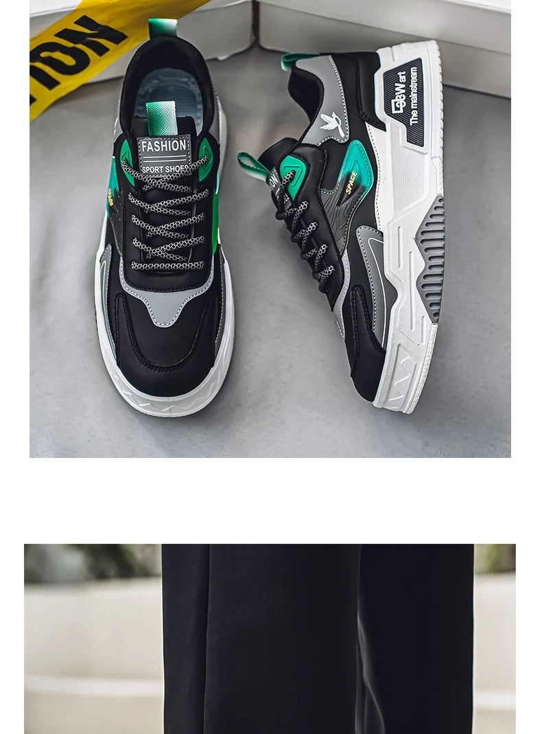 2024 Autumn New Casual Sports Shoes Men's Leather Low-Top Fashion Trend Easiest for Match Running Shoes Men's Skateboard Shoes Suitable for Outdoor Sports - Buy online at  Vibe In Cart.