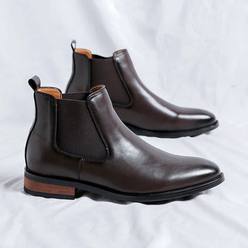 Genuine Leather Classic Men High Top Chelsea Ankle Boots High Quality Mens Casual Dress Business Shoes Comfy OutdoorBasic Boots - Buy online at  Vibe In Cart.