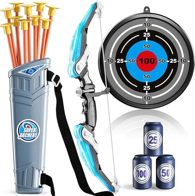 Kids Bow and Arrow Set, LED Light Up Archery Toys Set for Kids Ages 4-8 8-12, with 10 Suction Cup Arrows, Target & Quiver, Boys - Buy online at  Vibe In Cart.