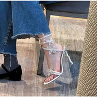 Luxury Crystal Embellished Butterfly Detail Women Sandals Sexy Coiled Strap Thin High heels Gladiator sandals Summer Party Shoes - Buy online at  Vibe In Cart.