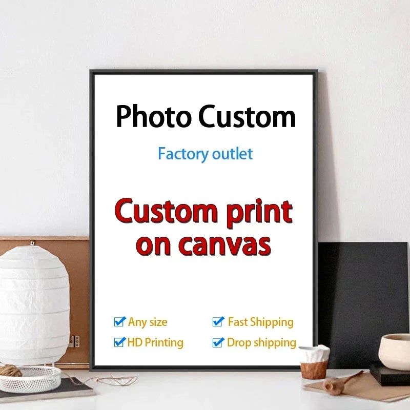 YWDECOR Custom Big Size Painting Canvas HD Print Your Picture Personalized Wall Art Poster Photo for Living Room Home Decor Gift - Buy online at  Vibe In Cart.